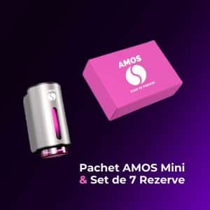 Pachet AMOS Mini Gri + Set Rezerve Pink