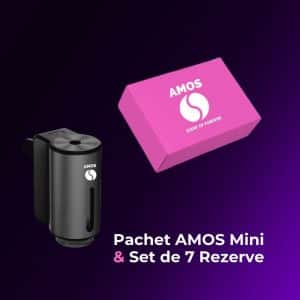 Pachet AMOS Mini Negru + Set Rezerve Pink