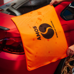 prosop microfibra portocaliu ultra absorbant finish fara pete si fara urme de apa